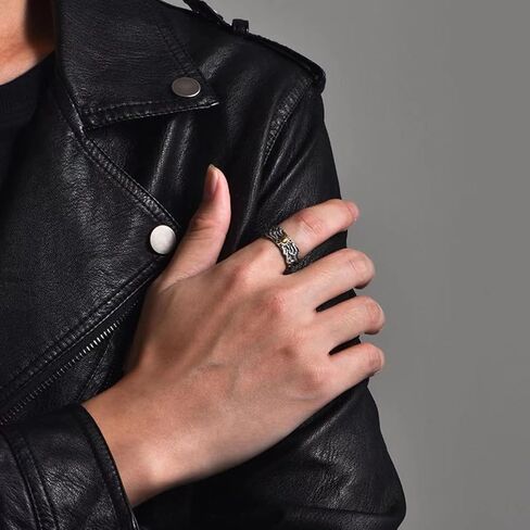 Sun Ring for Men, Silver Plated Brass Adjustable Open Rings for Men Women Gothic Hip Hop Style, Western Vintage Jewelry (Sun) in Saudi Arabia