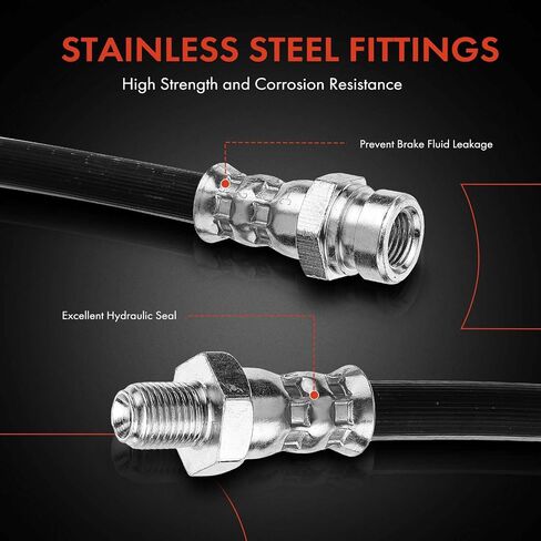 A-Premium Rear Driver or Passenger Outer Brake Hydraulic Hose Compatible with Select Mitsubishi Models - Outlander 2005-2006, Lancer 2004-2006, 2.4L - Replace# MR493450 in Saudi Arabia