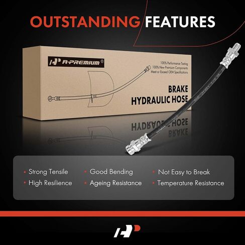 A-Premium Rear Driver or Passenger Outer Brake Hydraulic Hose Compatible with Select Mitsubishi Models - Outlander 2005-2006, Lancer 2004-2006, 2.4L - Replace# MR493450 in Saudi Arabia
