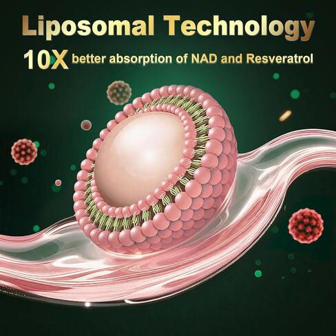 مكمل NAD للنساء والرجال، مزيج إلكتروليت، نيكوتيناميد ريبوسيد 600 مجم مع ريسفيراترول، مرافق الإنزيم Q10، PQQ وD-ريبوز، يعزز مستوى NAD+، الطاقة الخلوية ومكافحة الشيخوخة، 30 حزمة NAD سائلة in Saudi Arabia