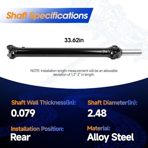 33.62'' Rear Drive Shaft Prop Shaft Driveshaft Assembly Fit for Jeep Cherokee 1996 1997 1998 1999 2000 2001 L6 4.0L, [4WD, Automatic Transmission, Sales Code DRA], OE 52098814AB, 946321 in Saudi Arabia