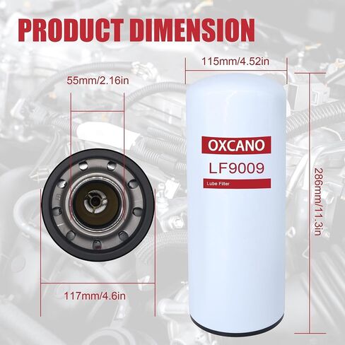 LF9009 Oil Filter Compatible with Ford A Series Truck C F-800 L, International 2000 8000 9000 CO9670 F9370 PayStar COF9670 Replaces 3401544 in Saudi Arabia