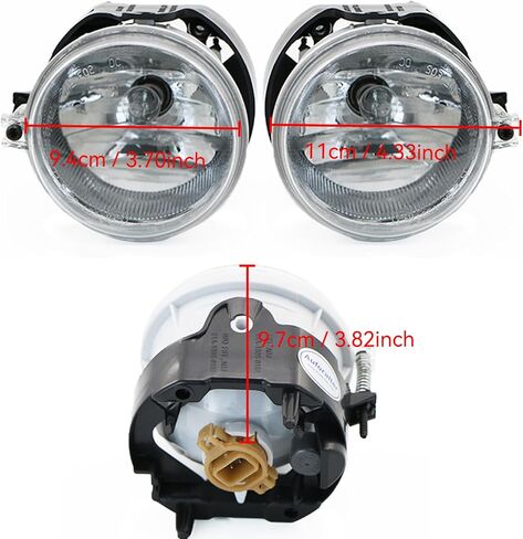 Fog Lights Lamps Assembly Pair for Dodge Challenger 2011-2014/Grand Caravan 2010-2011/Chrysler Town & Country 2010-2013/Dodge Caliber 2010-2012/Jeep Compass 2010-2012 with Bulbs in Saudi Arabia