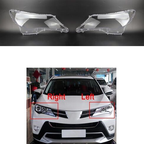 سيارة عدسة المصباح الأمامي غطاء لتويوتا RAV4 2013 20014 2015 المصابيح الأمامية المصابيح الأمامية شفافة عاكس الضوء كشافات قذيفة غطاء مصباح اغطية قبعات ، 1 زوج in Saudi Arabia