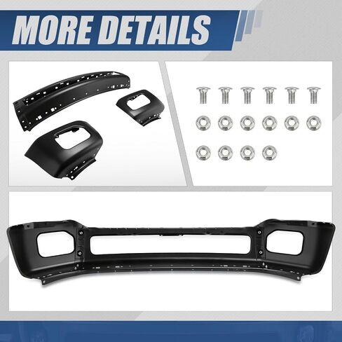 شريط الوجه المصد الأمامي من Auto Dynasty متوافق مع 2011-2016 Ford F-250 F-350 Super Duty، مع فتحة ضوء الضباب، أغطية نهاية غير ممتصة للصدمات، كروم مصقول in Saudi Arabia