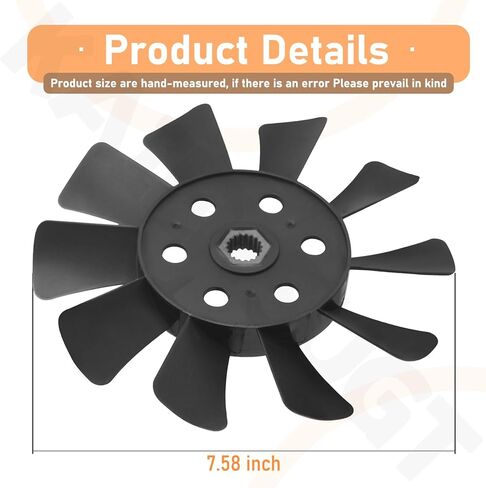 1A646083070 مروحة تبريد ناقل الحركة ذات 10 شفرات متوافقة مع Craftsman Cub Cadet MTD Tuff Torq Troy-Bilt Yard-Machine Bo-Lens Remington Ryobi Yardman 13A 13B LGT LGT RZT LTX 131 Series in Kuwait