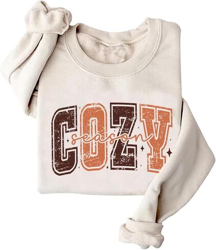 Cozy Season Sweatshirt for Women Retro Fall Weather Sweatshirt Gift in Kuwait