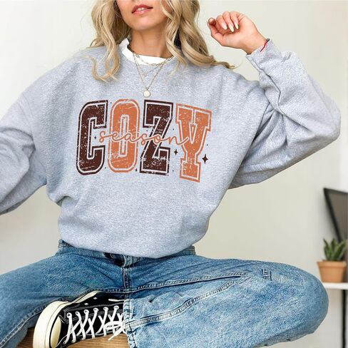 Cozy Season Sweatshirt for Women Retro Fall Weather Sweatshirt Gift in Kuwait