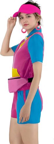 80s الزي للنساء 90s تحت عنوان رياضية النيون تجريب ازياء الرجعية حفلة الهالوين الأزواج الهبي اكسسوارات in Kuwait