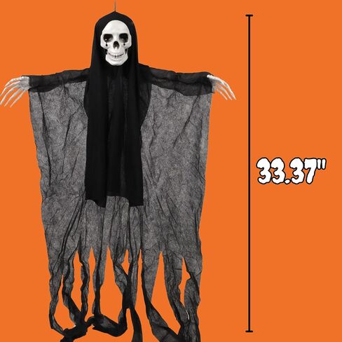 Small Hanging Halloween Grim Reaper, Haunted House Ghost Prop, Indoor and Outdoor Decoration, 33.37 Inches in Saudi Arabia