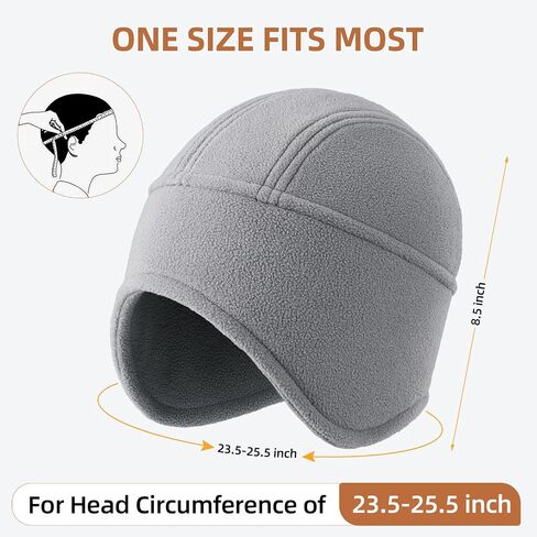 OZERO Mens Beanies for Winter: Thermal Thick Polar Fleece Soft Skull Cap Ski Hats - Earflaps Cycling Beanies for Men Women in Saudi Arabia
