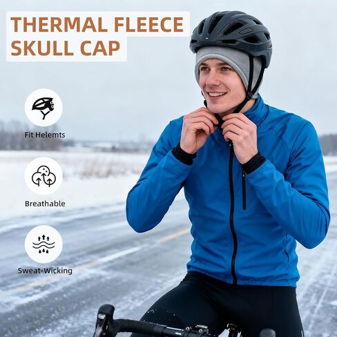 OZERO Mens Beanies for Winter: Thermal Thick Polar Fleece Soft Skull Cap Ski Hats - Earflaps Cycling Beanies for Men Women in Saudi Arabia