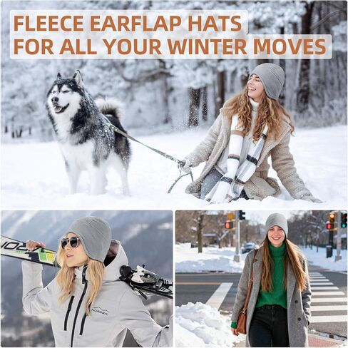 OZERO Mens Beanies for Winter: Thermal Thick Polar Fleece Soft Skull Cap Ski Hats - Earflaps Cycling Beanies for Men Women in Saudi Arabia