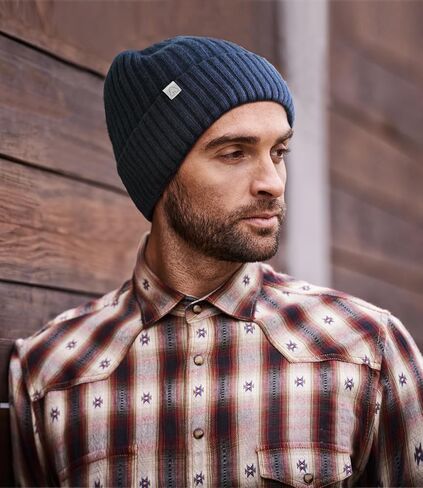 Hat Hut Wool Beanie Satin Lined Winter Hats Slouchy Beanie with Silk Lining Warm Wool Knit Ski Hat Cuffed Cap Women Men in Kuwait