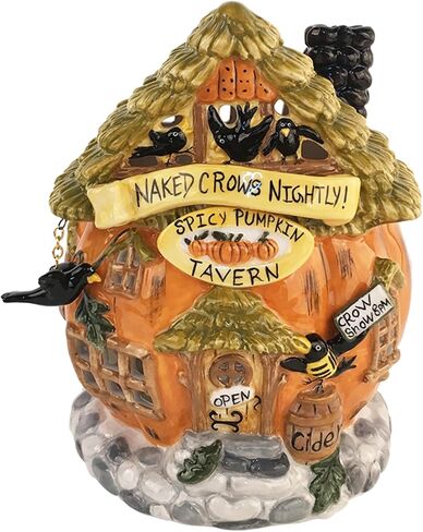Blue Sky Clayworks Naked Crows Nightly Candle House, 7.50-inch Height, Multicolor, Harvest, Tabletops in Saudi Arabia