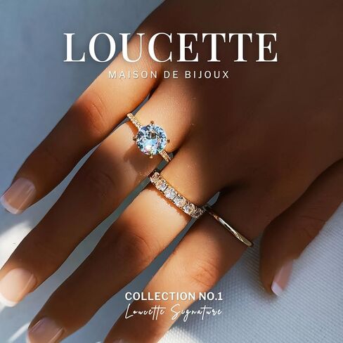 Stackable rings 14k Gold Plated Rings Set with Cubic Zirconia, non tarnish jewelry, Minimalist Gift for women, Gifts for mom, Birthday, Graduation, Cute jewelry, Wedding bands for women Love in Saudi Arabia