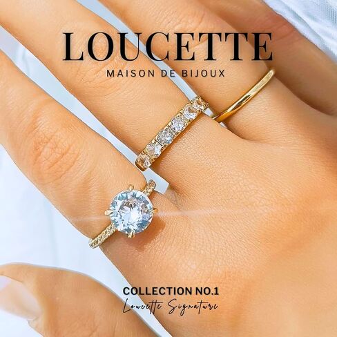 Stackable rings 14k Gold Plated Rings Set with Cubic Zirconia, non tarnish jewelry, Minimalist Gift for women, Gifts for mom, Birthday, Graduation, Cute jewelry, Wedding bands for women Love in Saudi Arabia