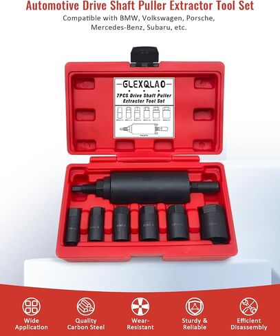 Drive Shaft Puller Extractor Tool Set Compatible with BMW Porsche Subaru VW E32 X5, 7PCS Drive Shaft Pulling Removal Kit with 6 Adapters (M16, M20, M22, M24, M27, M30) in Kuwait