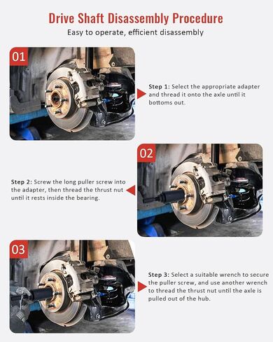 Drive Shaft Puller Extractor Tool Set Compatible with BMW Porsche Subaru VW E32 X5, 7PCS Drive Shaft Pulling Removal Kit with 6 Adapters (M16, M20, M22, M24, M27, M30) in Kuwait