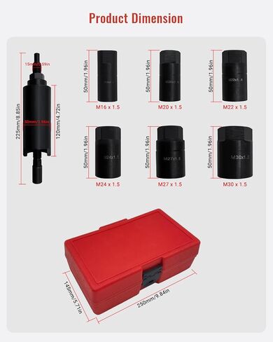 Drive Shaft Puller Extractor Tool Set Compatible with BMW Porsche Subaru VW E32 X5, 7PCS Drive Shaft Pulling Removal Kit with 6 Adapters (M16, M20, M22, M24, M27, M30) in Kuwait