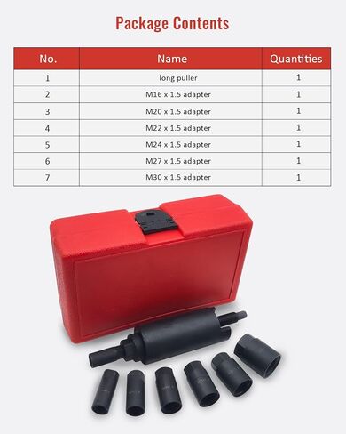 Drive Shaft Puller Extractor Tool Set Compatible with BMW Porsche Subaru VW E32 X5, 7PCS Drive Shaft Pulling Removal Kit with 6 Adapters (M16, M20, M22, M24, M27, M30) in Kuwait