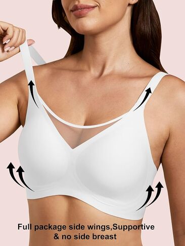 Push Up Bras for Women No Underwire V Mesh Seamless Comfortable Tshirt Bra Supportive Lift Bralette Everyday Bras in Saudi Arabia