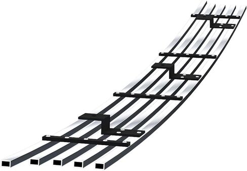 APS قسط الفولاذ المقاوم للصدأ الكروم مصقول 8x6 أفقي البليت مصبغة شواء إدراج متوافق مع رام 2500 3500 2010 2011 2012 2013 2014 2015 2016 2017 18 سحب هوك تظهر المصد السفلي N19-S23366D in Saudi Arabia