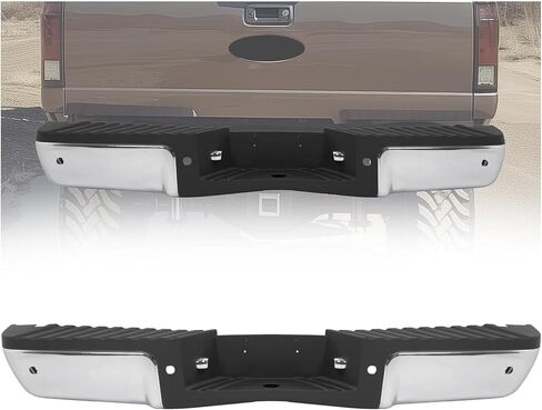 مجموعة ممتص الصدمات الخلفي من KUAFU متوافقة مع 2008-2016 Ford F250 F350 F450 F550 Super Duty FO1103150، 9C3Z17906D-PFM مع فتحات المستشعر، لوحة الترخيص وأضواء LED كروم in Saudi Arabia
