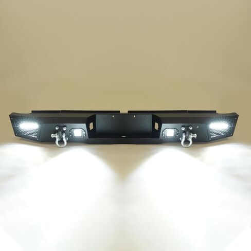 مجموعة المصد الخلفي KUAFU متوافقة مع مصد الصدمات تويوتا تندرا 2000-2006 مع أضواء LED وحلقات على شكل حرف D مطلية بالمسحوق من الفولاذ الأسود المزخرف in Saudi Arabia