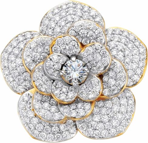PalmBeach Yellow Gold-Plated Round Cubic Zirconia Rose Ring Sizes 6-10 in Saudi Arabia
