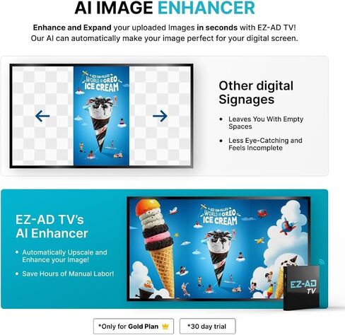 TV Digital Signage 4k Player Kit | Digital Signage Media Player, Auto-Post Content, Cloud-Controlled | Independent Operation in Multiple TVs | Thousands of Templates | Free Plan & Mobile App in Saudi Arabia