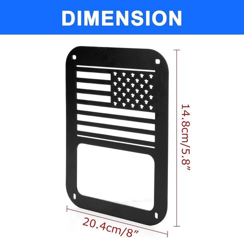 PSLER JK Tail Light Covers - US Flag Tail Light Cover, Fit for 2007-2018 Wrangler JK, Pair of Decorative Protector Exterior Light Covers with Black Powder Coating, 2 PCS With Screws and Spacers in Saudi Arabia