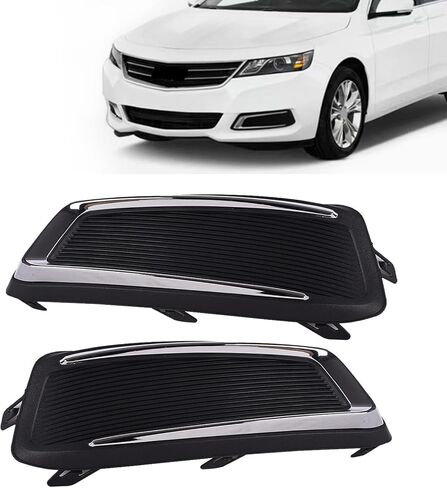 غطاء ضوء الضباب JX RACING متوافق مع 2014-2020 Chevy Impala LT LS LTZ غطاء مصباح الضباب الأمامي جانب الركاب الجانب الأيمن للسائق الجانب الأيسر من البلاستيك الكروم والأسود 22738853 GM1038145 GM1039145 in Kuwait