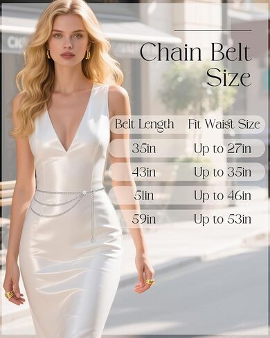Chain Belt for Women Fashion Multilayer Metal Waist Chain Dress Belt Adjustable in Kuwait