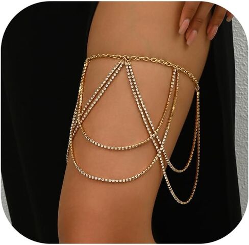 Sexy Rhinestone Tassel Leg Body Chain Jewelry,Crystal Leg Thigh Chain Bikini Multi-layered Festival Rhinestone Thigh Chain Accessory Jewelry for Women in Saudi Arabia