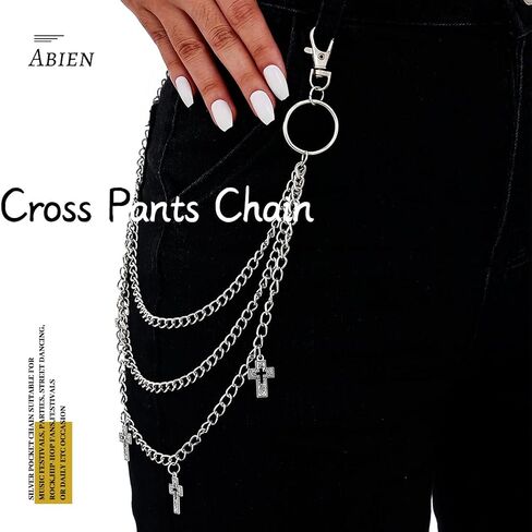 Abien Pants Chain for Women Men Silver Layered Jean Trouser Chain Punk Pocket Chains Body Jewelry Accessories in Saudi Arabia