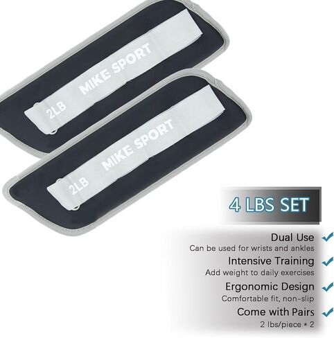[2-pack] 4lb Wrist Weight & 6lb Ankle Weight in One Set, Adjustable Arm Leg Weight for Men, Women, Strength Weighted for Yoga, Walking, Daily Workouts, Cardio, Gym in Saudi Arabia