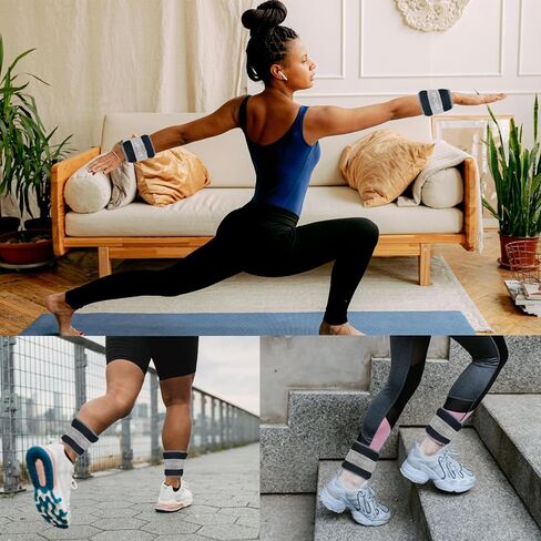 [2-pack] 4lb Wrist Weight & 6lb Ankle Weight in One Set, Adjustable Arm Leg Weight for Men, Women, Strength Weighted for Yoga, Walking, Daily Workouts, Cardio, Gym in Saudi Arabia