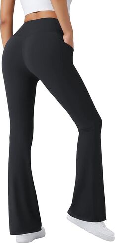 سراويل اليوغا النسائية من TOPYOGAS ذات الخصر العالي للتحكم في البطن، سراويل ضيقة مضيئة للتمرين مع جيوب in Kuwait