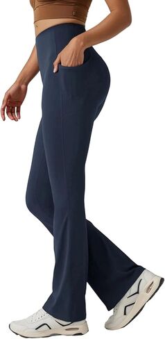 سراويل اليوغا النسائية من TOPYOGAS ذات الخصر العالي للتحكم في البطن، سراويل ضيقة مضيئة للتمرين مع جيوب in Kuwait