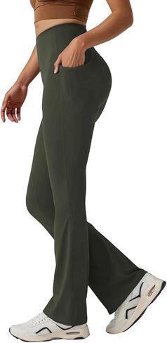 TOPYOGAS Women's Bootcut Yoga Pants High Waist Tummy Control Flare Leggings Workout Bottoms with Pockets in Kuwait