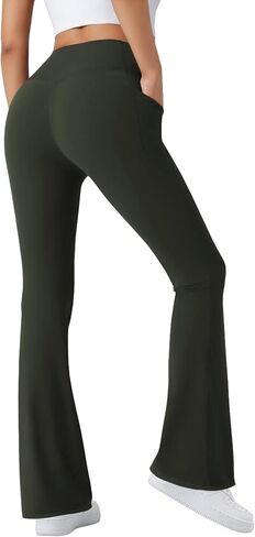 TOPYOGAS Women's Bootcut Yoga Pants High Waist Tummy Control Flare Leggings Workout Bottoms with Pockets in Kuwait