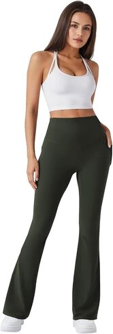 TOPYOGAS Women's Bootcut Yoga Pants High Waist Tummy Control Flare Leggings Workout Bottoms with Pockets in Kuwait