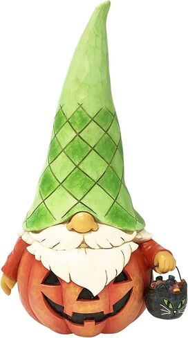 Enesco Jim Shore Heartwood Creek Halloween Collection Pumpkin Trick or Treat تمثال جنوم - راتنج حجري مطلي يدويًا مصنوع يدويًا من التماثيل الهالوين لديكور المنزل، 6.97 بوصة in Saudi Arabia