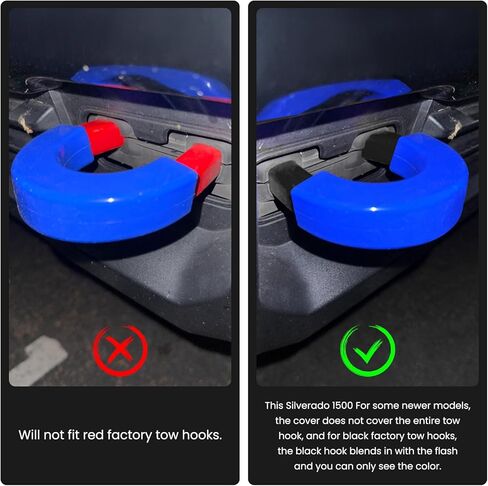 Tow Hook Covers Fit for Chevy Silverado 1500 2007-2024, Hitch Cover Front Customized Car Tow Hooks Compatible with Chevrolet Silverado 1500 Accessories 2007-2024 (Blue) in Kuwait