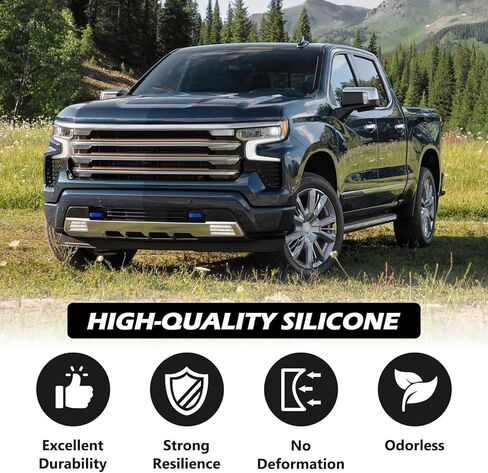 Tow Hook Covers Fit for Chevy Silverado 1500 2007-2024, Hitch Cover Front Customized Car Tow Hooks Compatible with Chevrolet Silverado 1500 Accessories 2007-2024 (Blue) in Kuwait