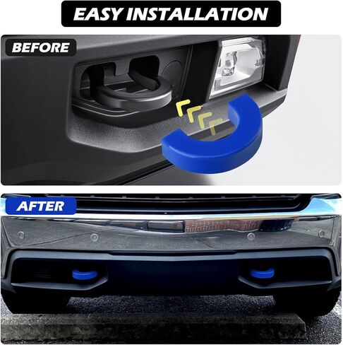 Tow Hook Covers Fit for Chevy Silverado 1500 2007-2024, Hitch Cover Front Customized Car Tow Hooks Compatible with Chevrolet Silverado 1500 Accessories 2007-2024 (Blue) in Kuwait