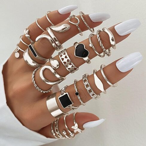 Gold Plated Knuckle Rings Set For Women,Vintage Stackable Joint Finger Midi Rings Dainty Simple Twist Hollow Rings Pack,Aesthetic Adjustable Y2K Punk Stacking Rings Jewelry Accessories in Kuwait