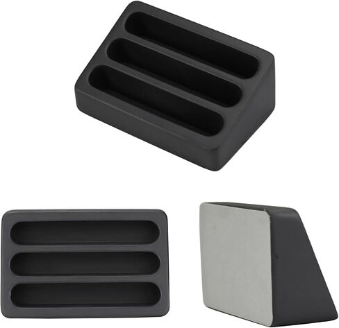 FREELOVE Desktop Card Holder, Concrete, Handmade, 3 Stair 3 Slots, Fits 30-50 Business Cards, Stone Weighted, Smooth Finish, Eva Base, Office Desk Organizer (Dark Grey, Small) in Kuwait