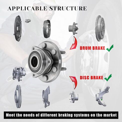 Front/Rear Wheel Bearing Hubs Assembly Compatible with 2008-2016 Buick Enclave, 2009-2016 Chevy Traverse, 2007-2016 GMC Acadia, 2007-2010 Saturn Outlook, 6 Lugs w/ABS, Pair Hubs, OEM 513277 in Saudi Arabia